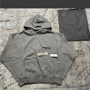 ESSENTIALS Men's Heather Gray Hoodie with Front Pocket